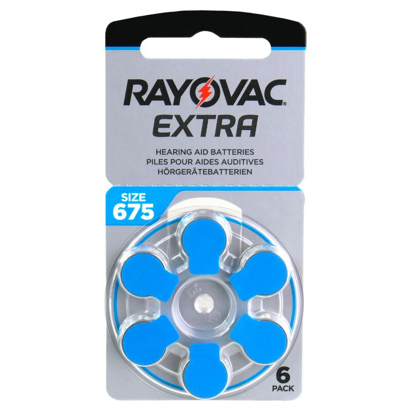 6 x Rayovac Extra 675 baterije za slušne aparate